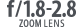 f/1.8-2.8 zoom lens